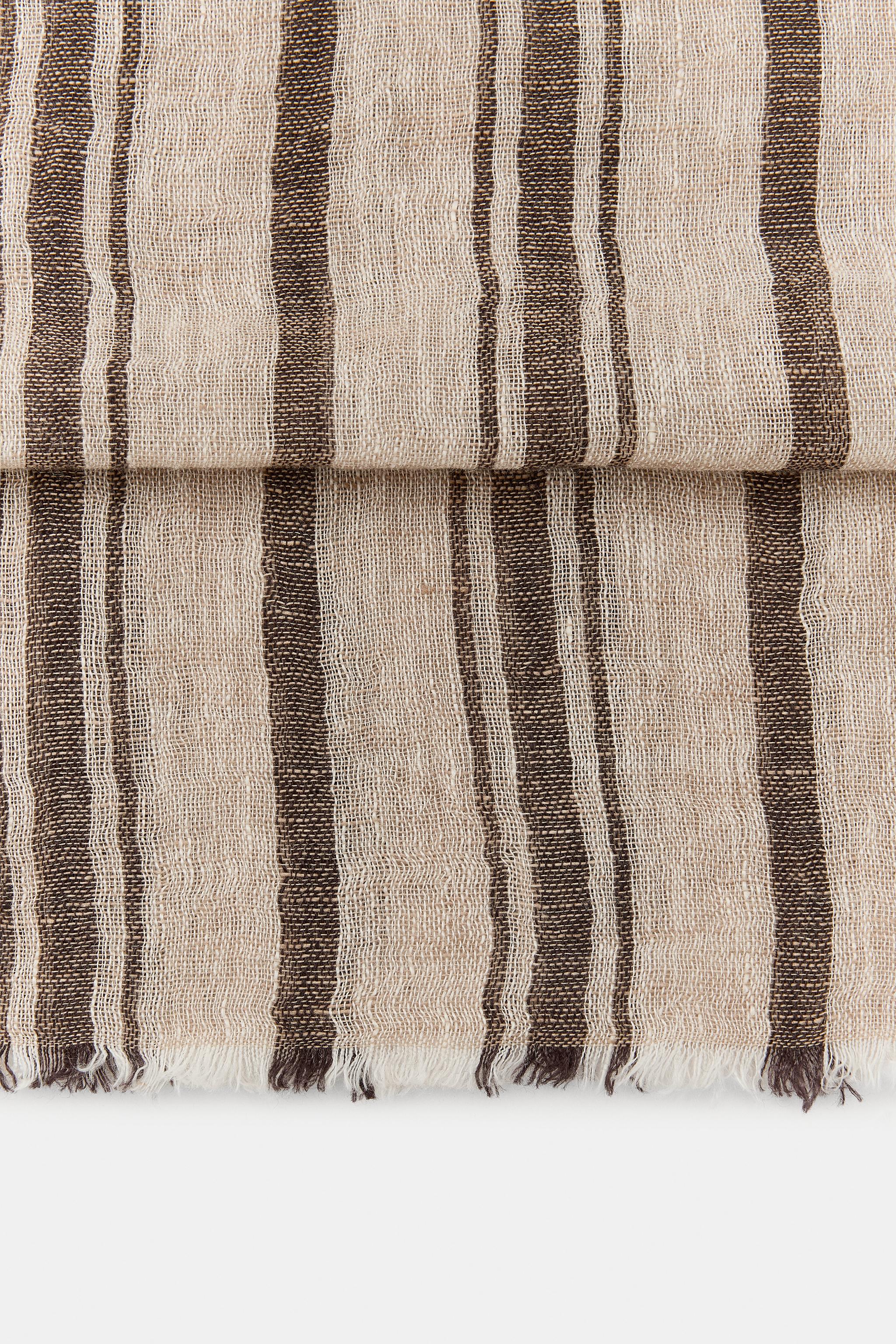 100% LINEN STRIPED SCARF